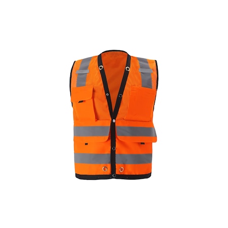 Orange High Viz Surveyors Vest, X-Large, Class 2